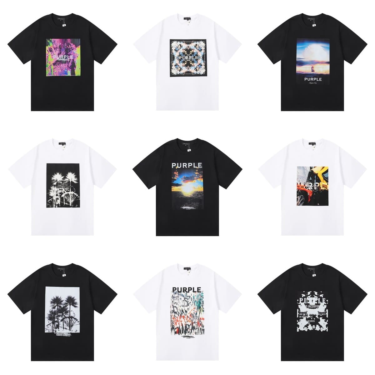 pu*re b*and loose cotton t-shirt round neck short sleeves for men