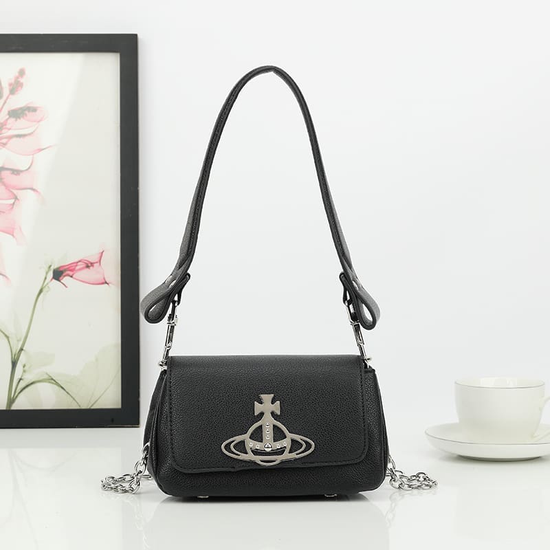 Vivienne Westwood Crocodile Pattern Small Square Bag Saturn Chain Shoulder Bag