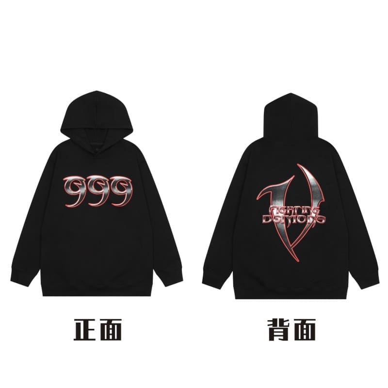 VLONE Large V Hooded Sweater Retro Pullover for Men and Women