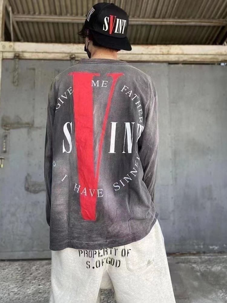 Saint Michael VLONE Washed Vintage Long Sleeve T-Shirt for Men
