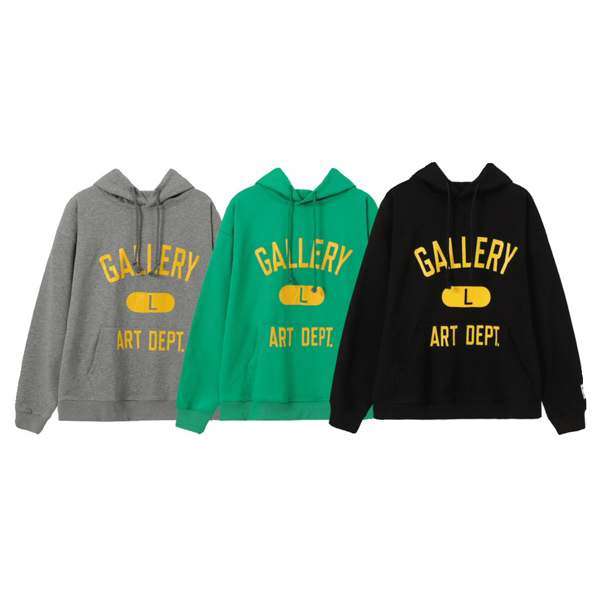 Gallery Dept Letter Print Loose Hooded Sweater for Men and Women