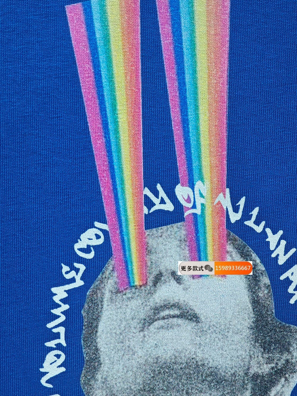 Marcelo Burlon MB wings rainbow pattern printed loose short sleeve