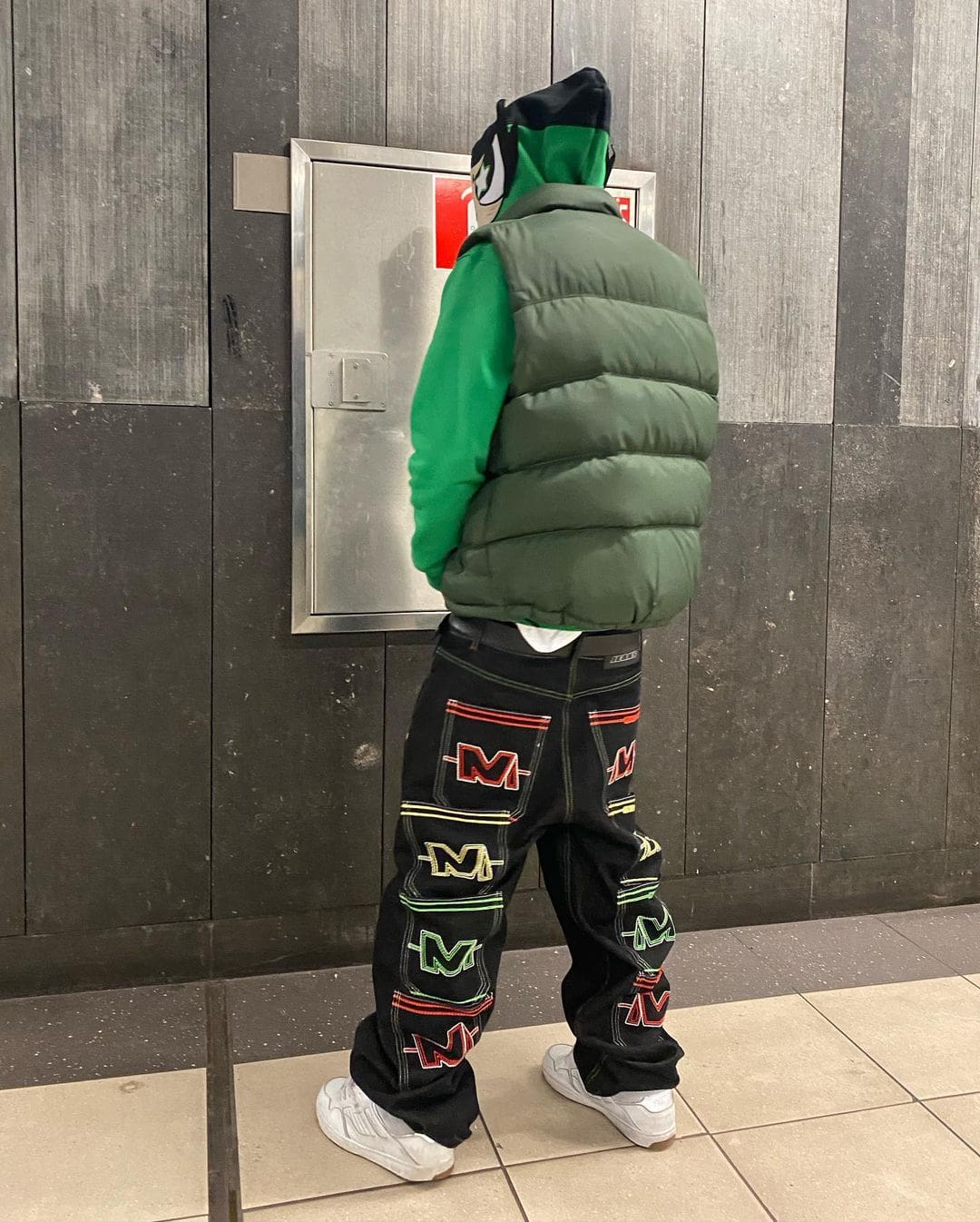 Minus Two Denim Trousers Casual Straight-Leg Loose Fit Hip Hop Star Style B