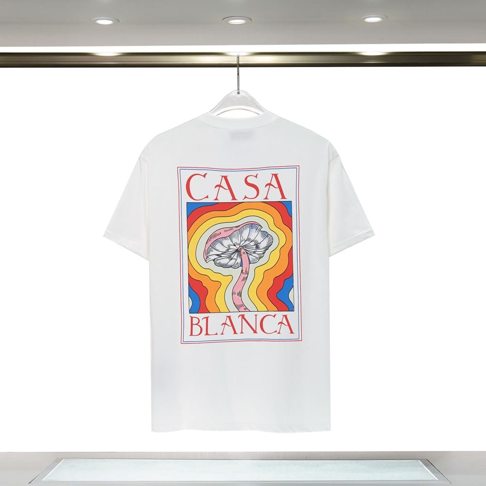 Casablanca 23ss Summer T-Shirt Elbow-Sleeve Men’s and Women’s Top