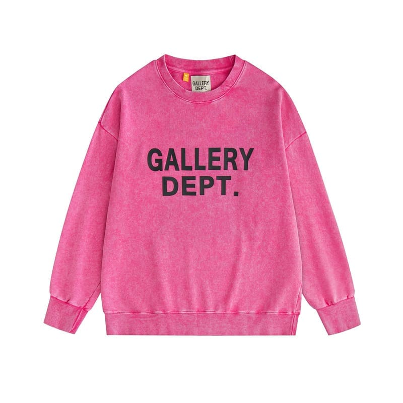 Gallery Dept Letter Logo Washed Terry Round Neck Sweater for Men and Women