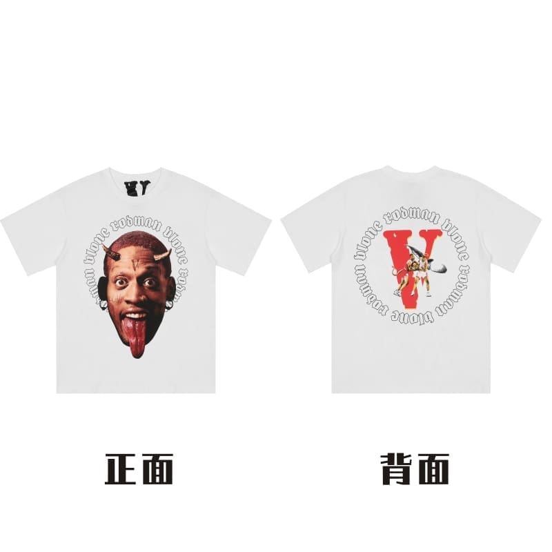 VLONE Large V Short Sleeve T-Shirt High Street Spring Summer Casual Wear