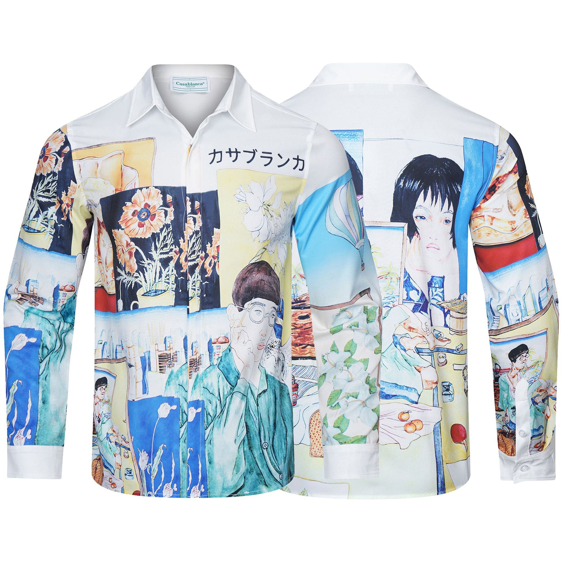 Casablanca Digital Spray Print Long Sleeve Fashion Shirt for Men