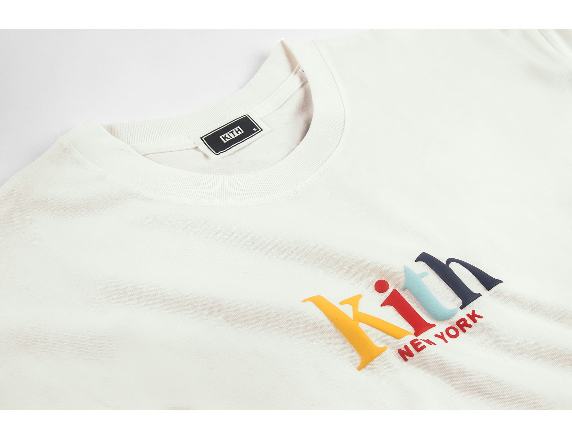 KITH three-dimensional foam logo long-sleeved T-shirt men’s and women’s autumn and winter new solid color pullover couple’s bottoming shirt