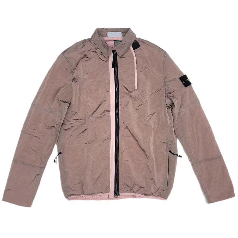 Stone Island Ribbon Zipper Metal Nylon Jacket with Armband and Lapel Overalls