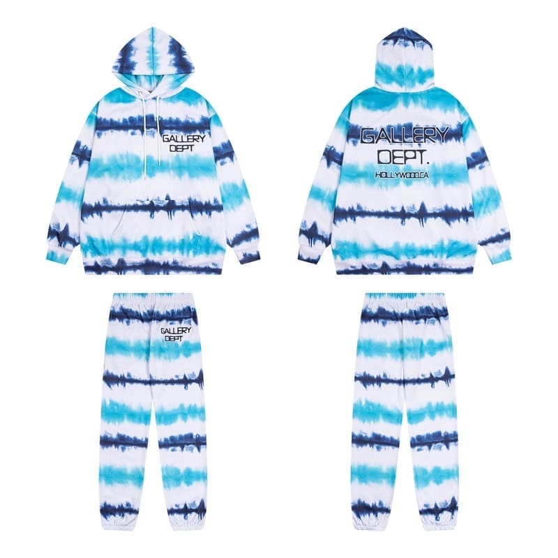 Gallery Dept High Street Tie-Dyed Hooded Sweater and Sweatpants Set for Men and Women