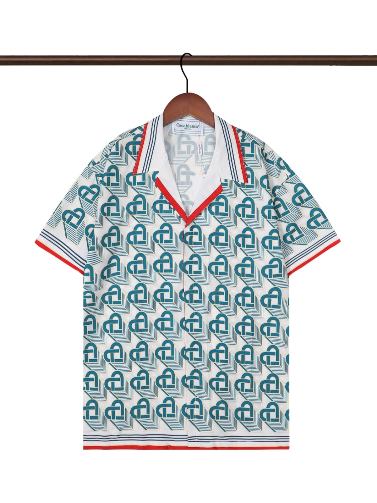 Casablanca Logo Love Full-Print Sports Casual Short Sleeve Shirt for Men and Women