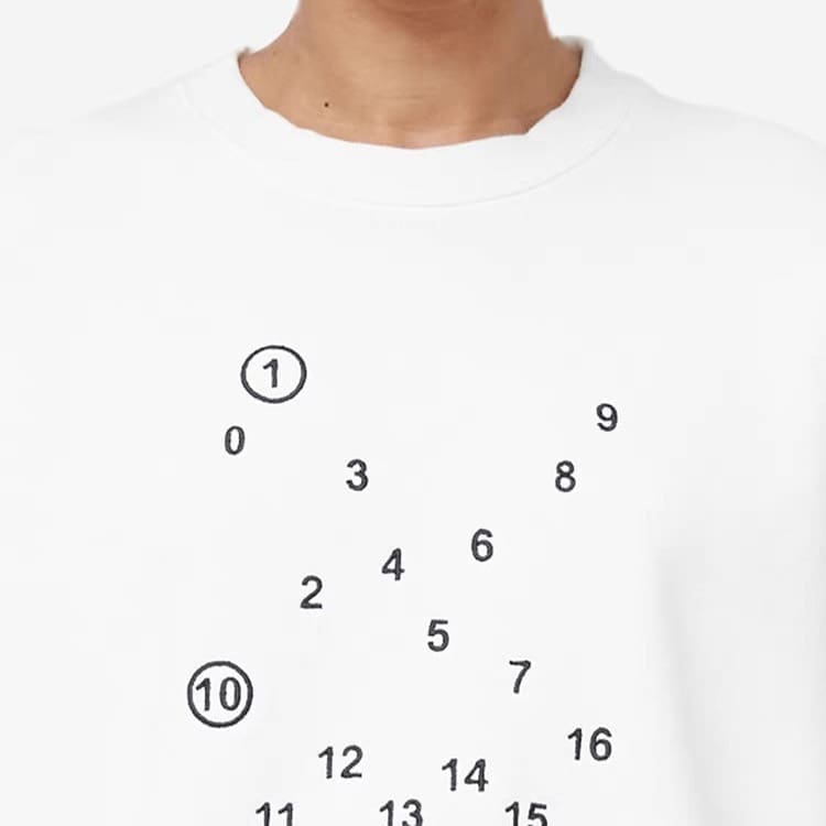 ma*s*n Ma*i*la mm6 embroidered letter crew neck terry sweater for men