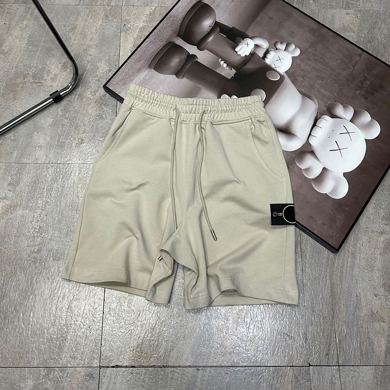 Stone Island Classic Terry Shorts Straight-Leg Casual Pants for Men and Women