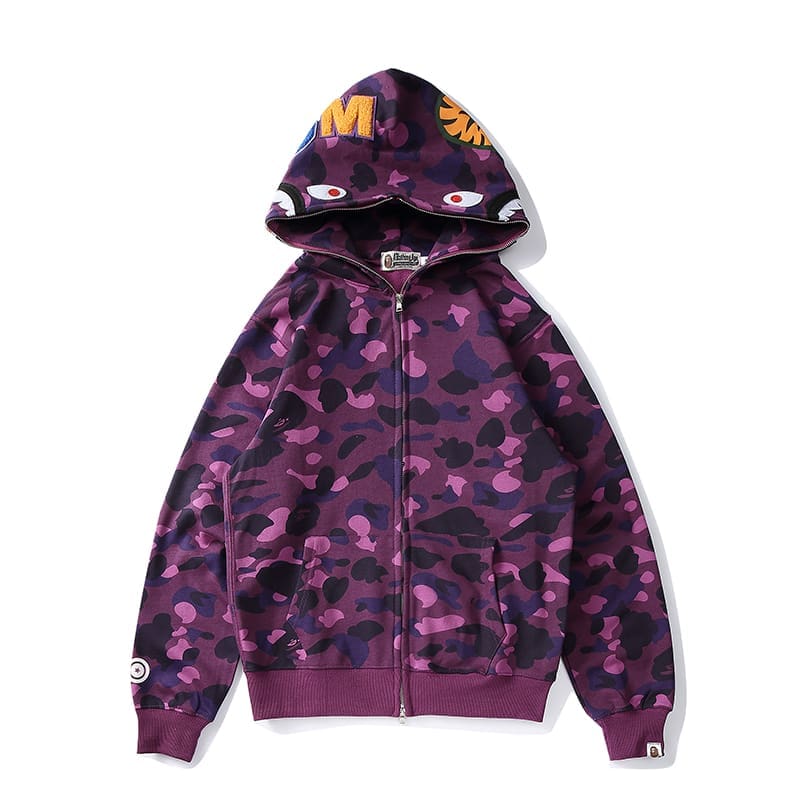 AAPE Ape Head Camouflage Zip Hoodie for Men and Women