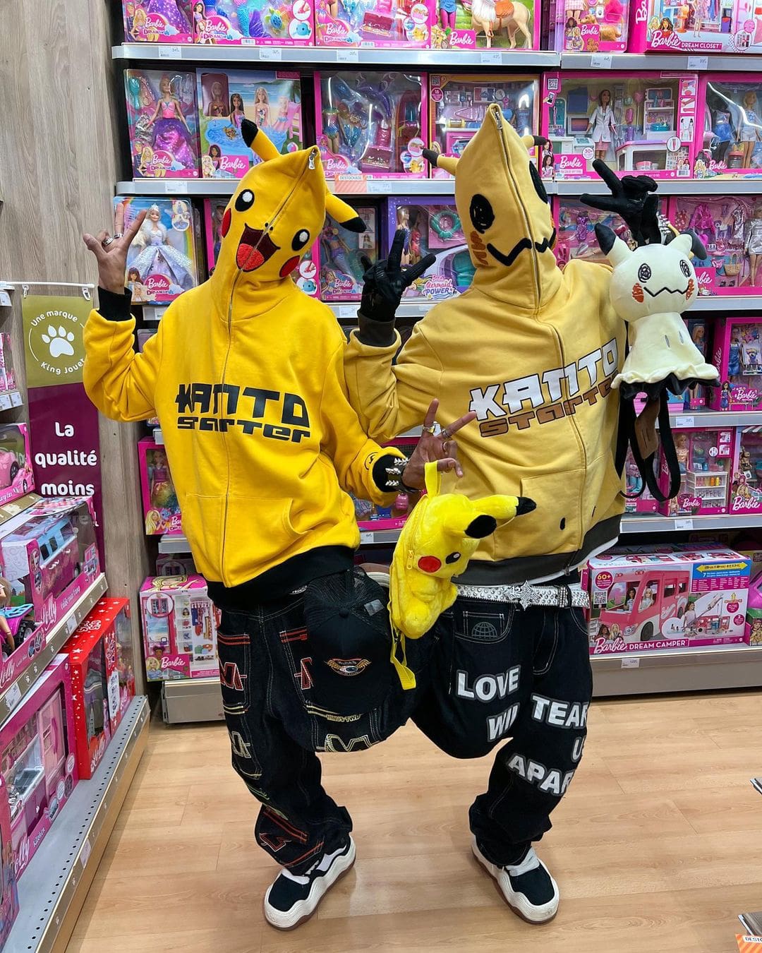 Minus Two Denim Trousers Casual Straight-Leg Loose Fit Hip Hop Star Style B