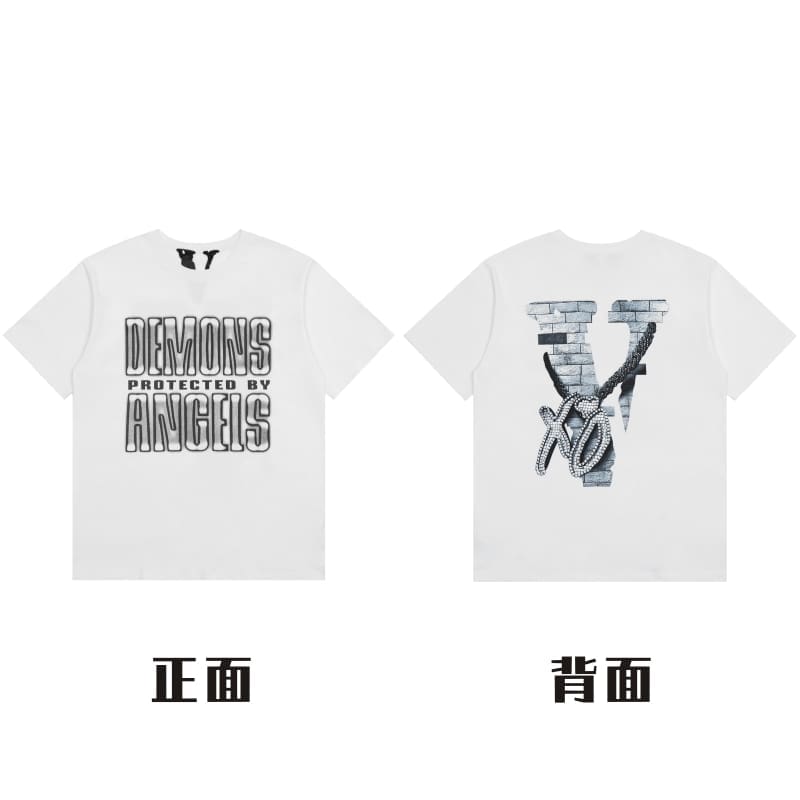 VLONE Large V Short Sleeve T-Shirt High Street Spring Summer Casual Wear