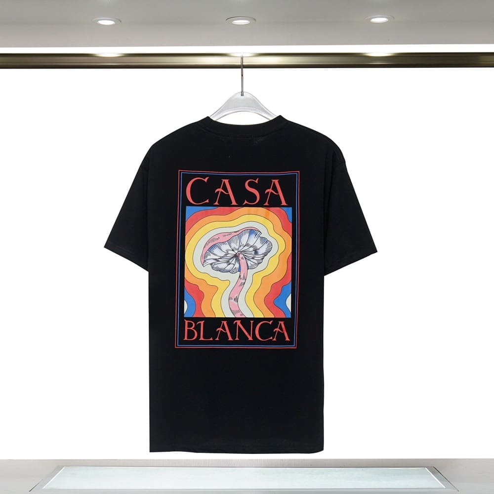 Casablanca 23ss Summer T-Shirt Elbow-Sleeve Men’s and Women’s Top