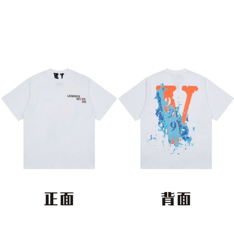 VLONE Large V Short Sleeve T-Shirt High Street Spring Summer Casual Wear
