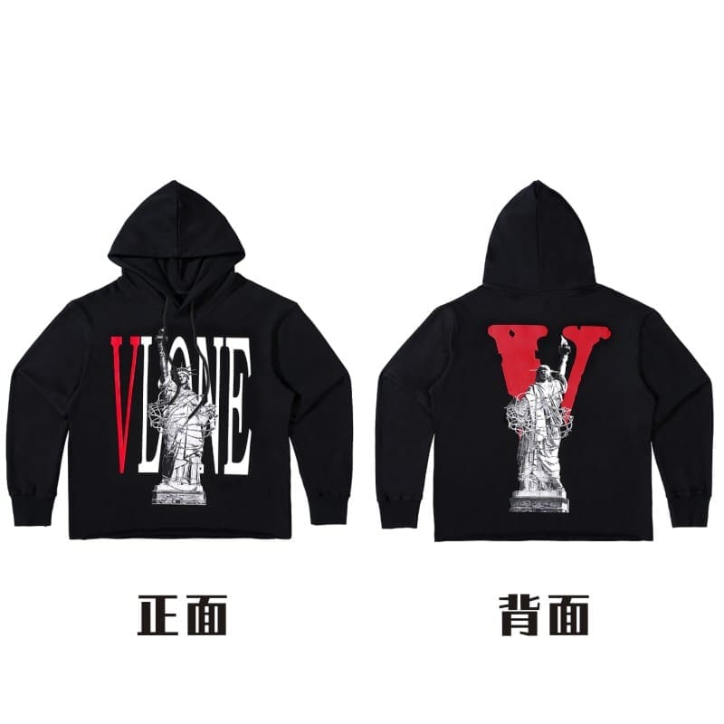 VLONE Large V Hooded Sweater Retro Pullover for Men and Women