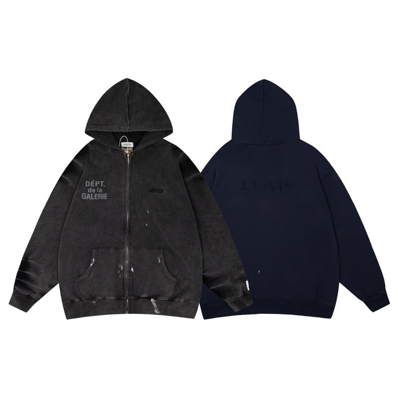 Gallery Dept Letter Embroidery Washed Cardigan Hoodie Coat