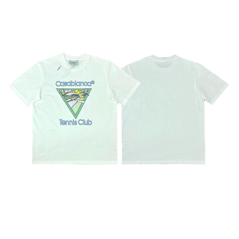 FOG AMIRI CASABLANCA Printed Pattern Loose Round-Neck Short-Sleeve T-Shirt for Men and Women