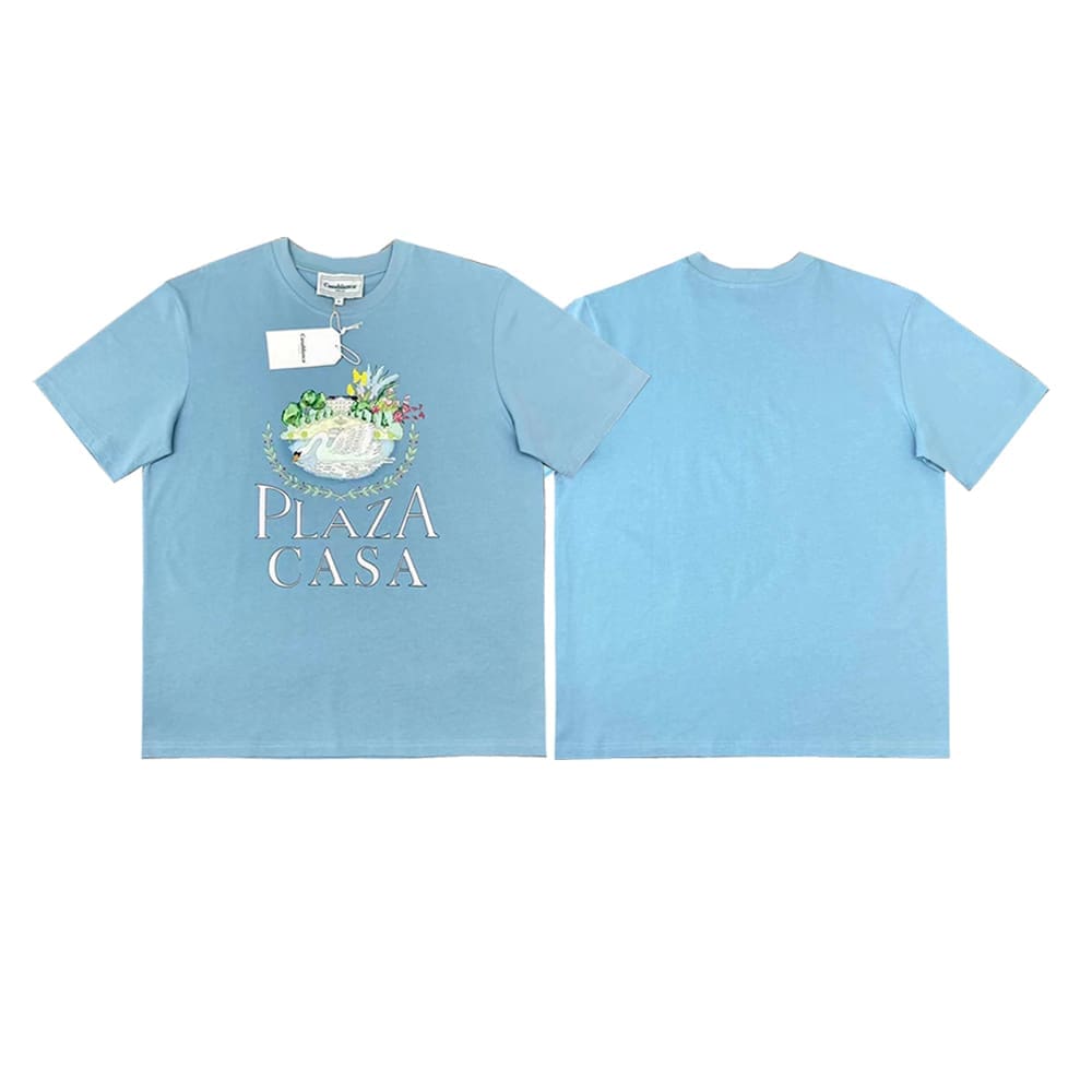 FOG AMIRI CASABLANCA Printed Pattern Loose Round-Neck Short-Sleeve T-Shirt for Men and Women