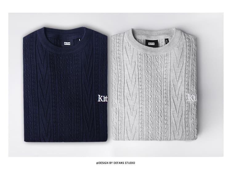 defans kith Maychao knitwear British preppy style thin base pullover sweater men’s autumn and winter sweater