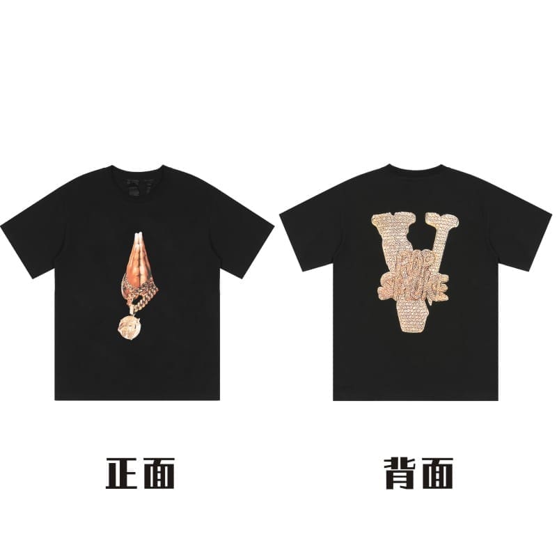 VLONE Large V Short Sleeve High Street T-Shirt Men and Women Summer Style