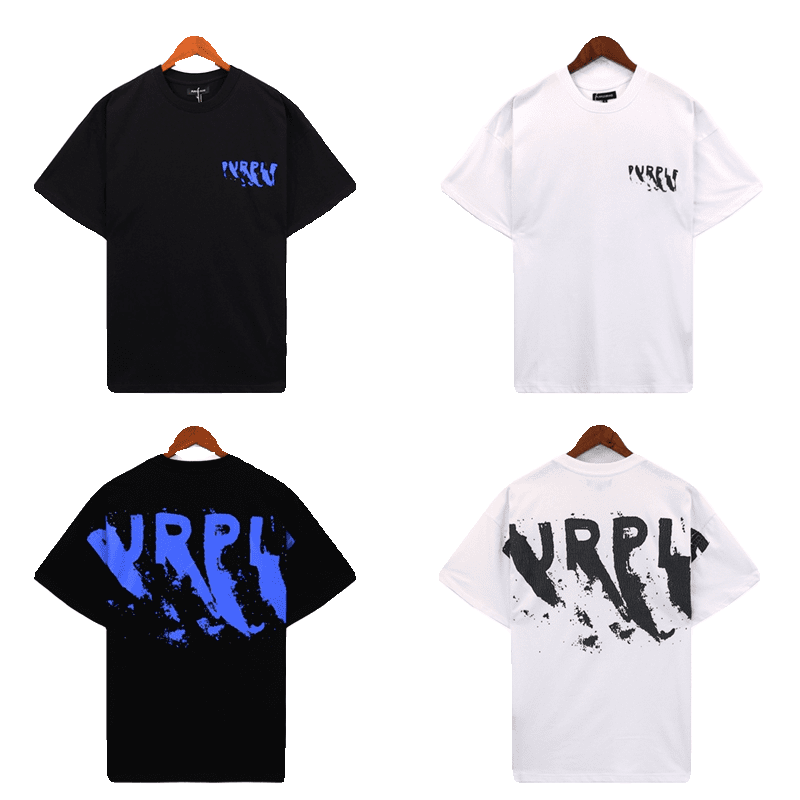 pu*re b*and graffiti letter printed summer t-shirt for men and women