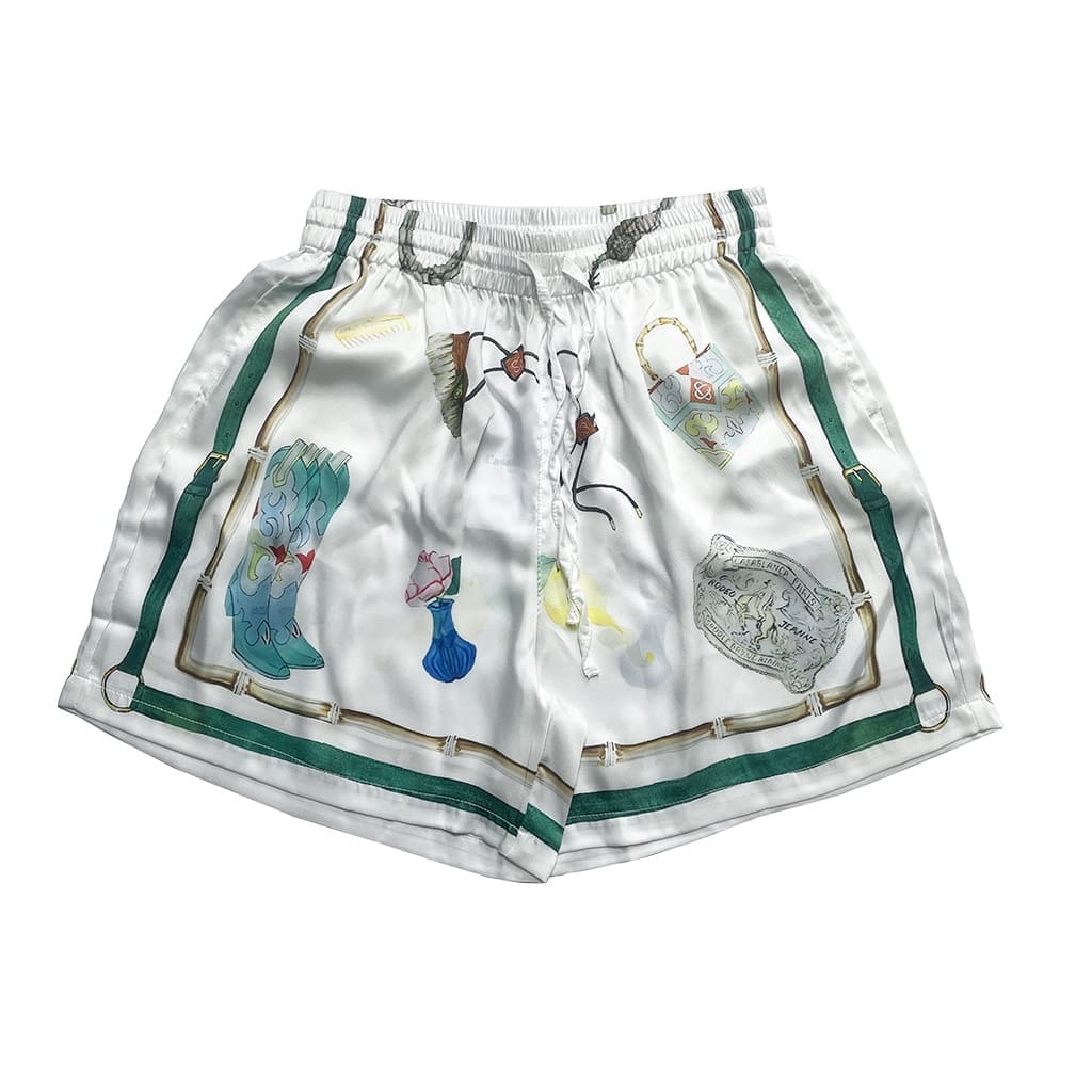 Casablanca Racecourse Jewelry Earrings Twill Silk Short Sleeve Shirt