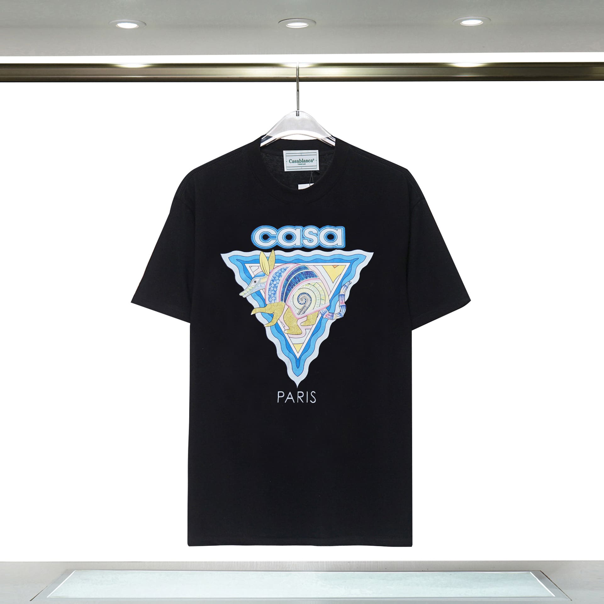 Casablanca Double Yarn Cotton Letter Print T-Shirt for Men and Women