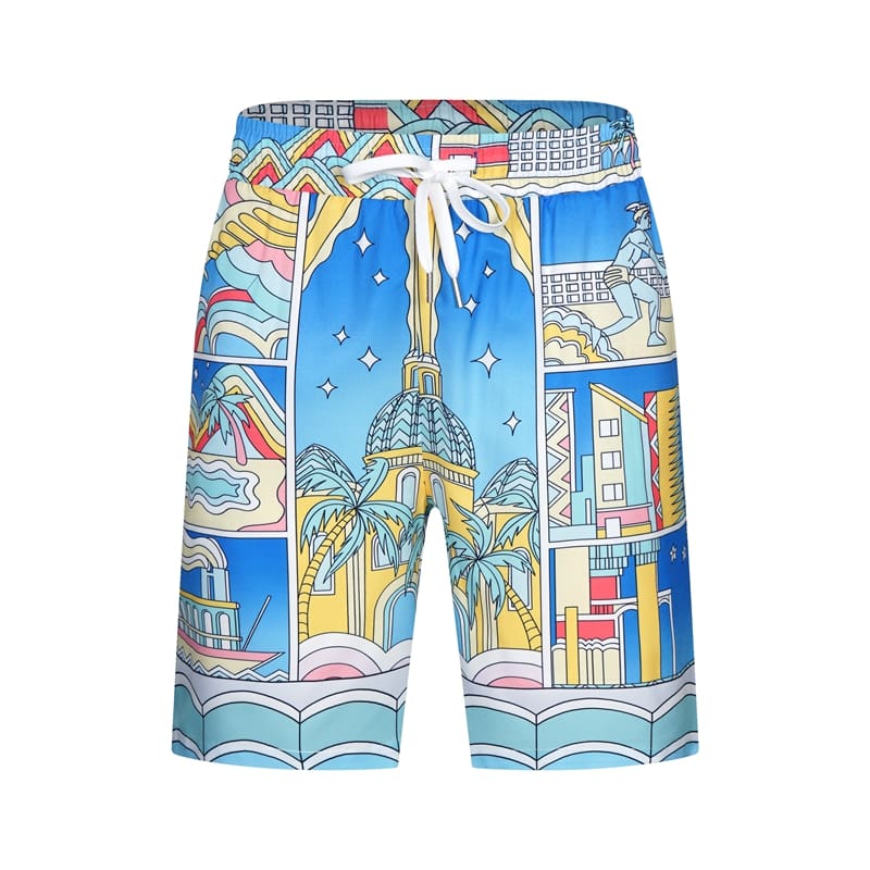Casablanca Vacation Printed Shirt and Quick-Drying Shorts for Summer