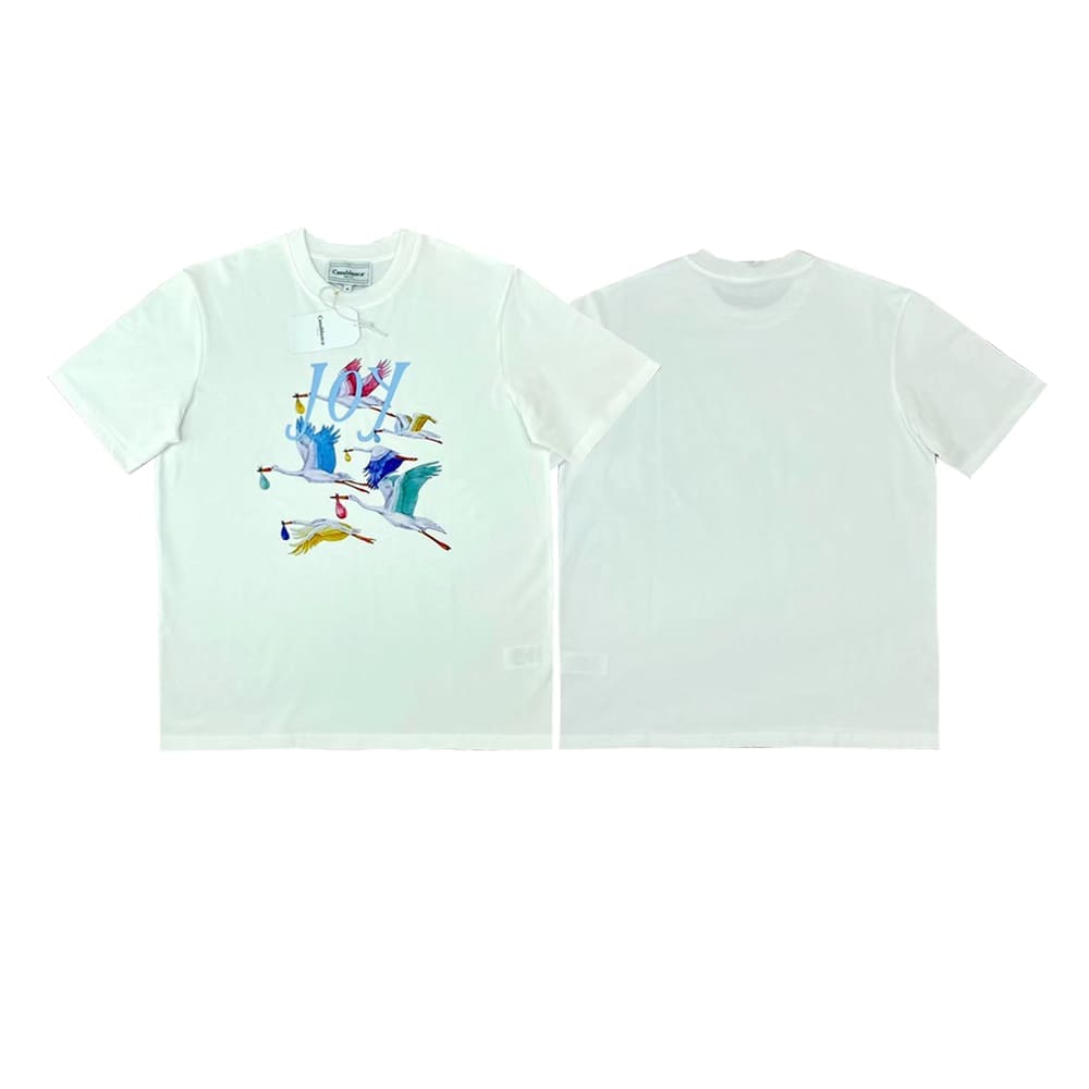 FOG AMIRI CASABLANCA Printed Pattern Loose Round-Neck Short-Sleeve T-Shirt for Men and Women