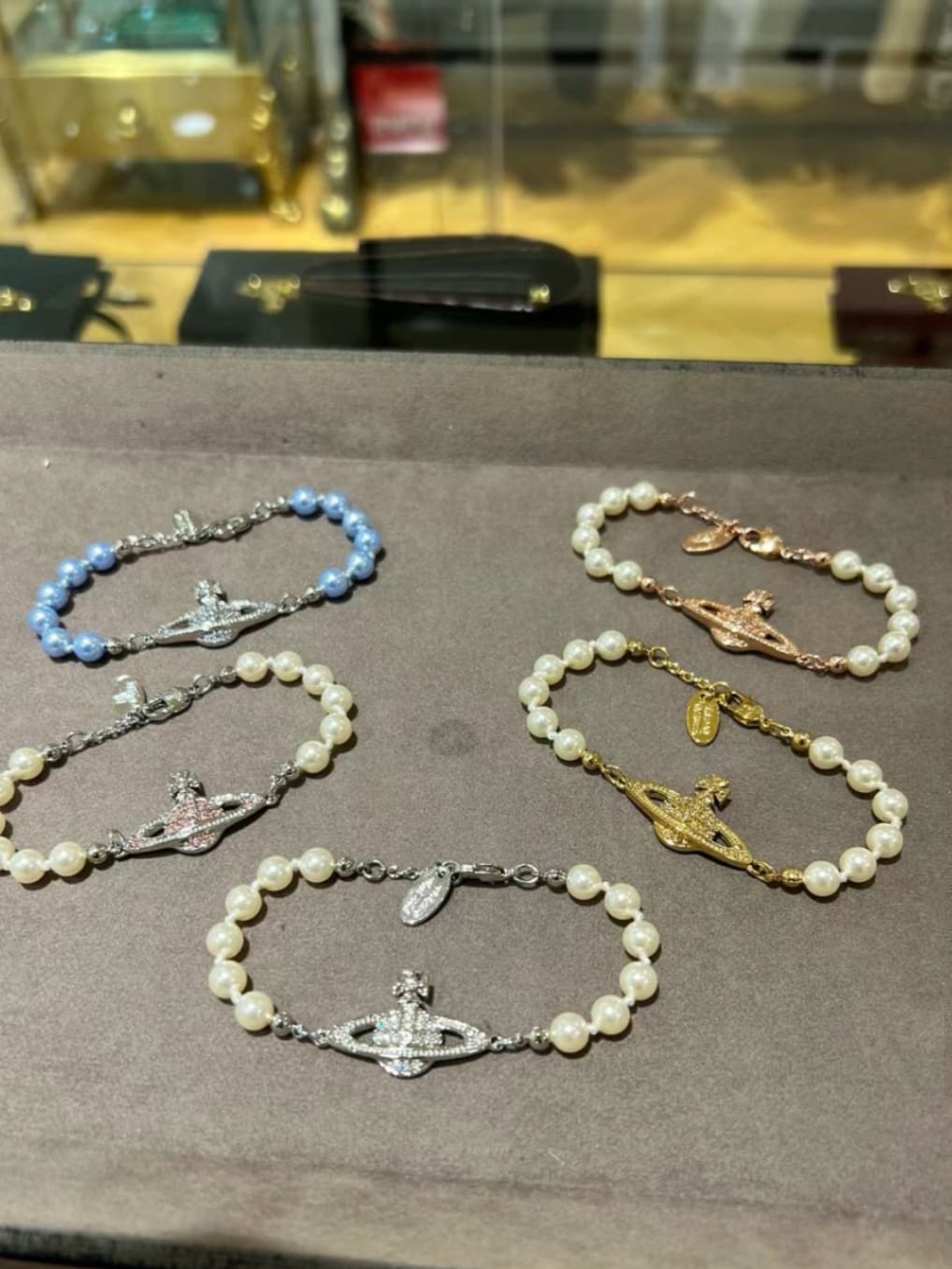 Vivienne Westwood 6-Layer Pearl Saturn Bracelet