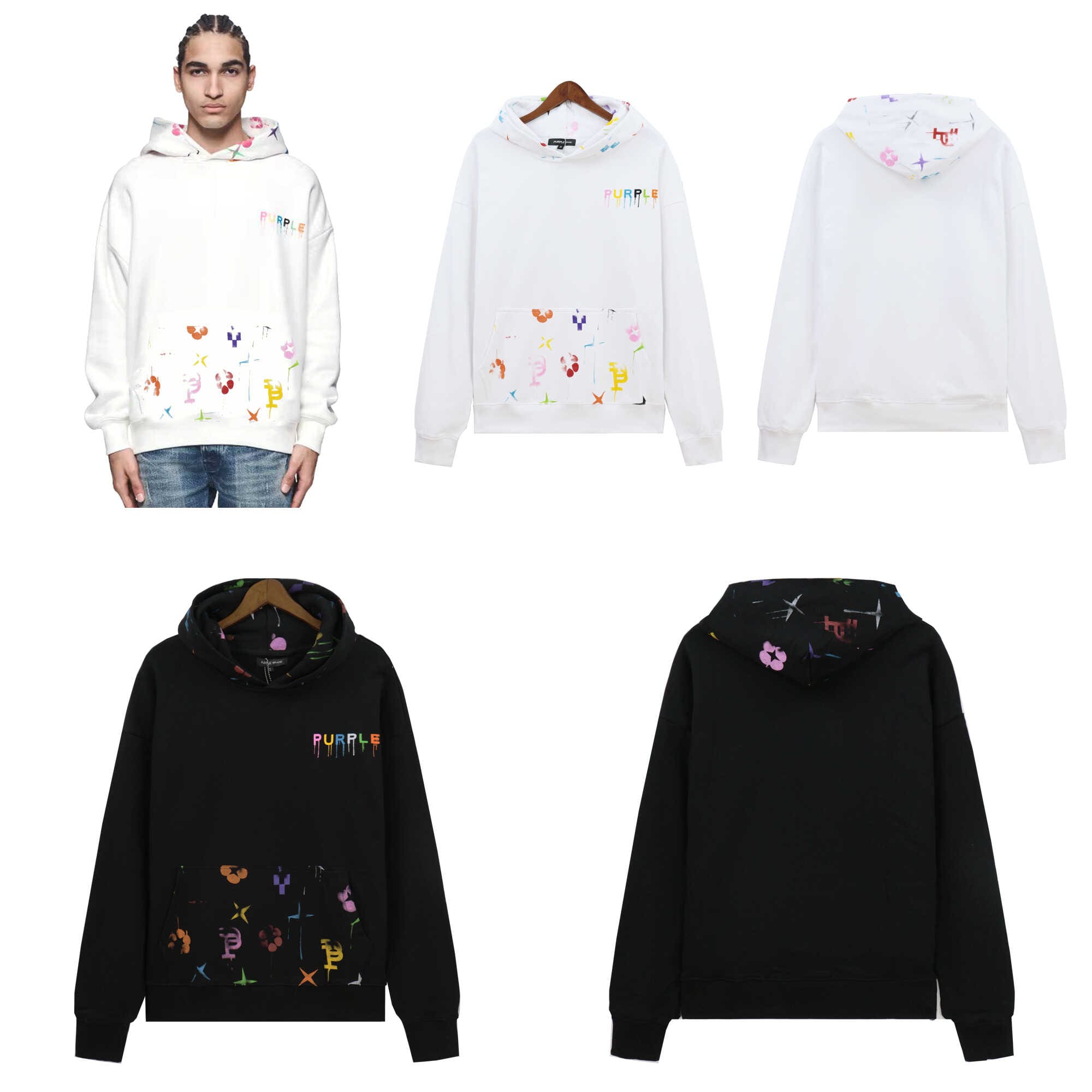 saint vintage pu*re b*and letter print hooded sweatshirt