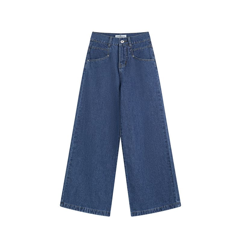 Vivienne Westwood Saturn Logo Embroidered Slimming High Waist Wide Leg Jeans for Women