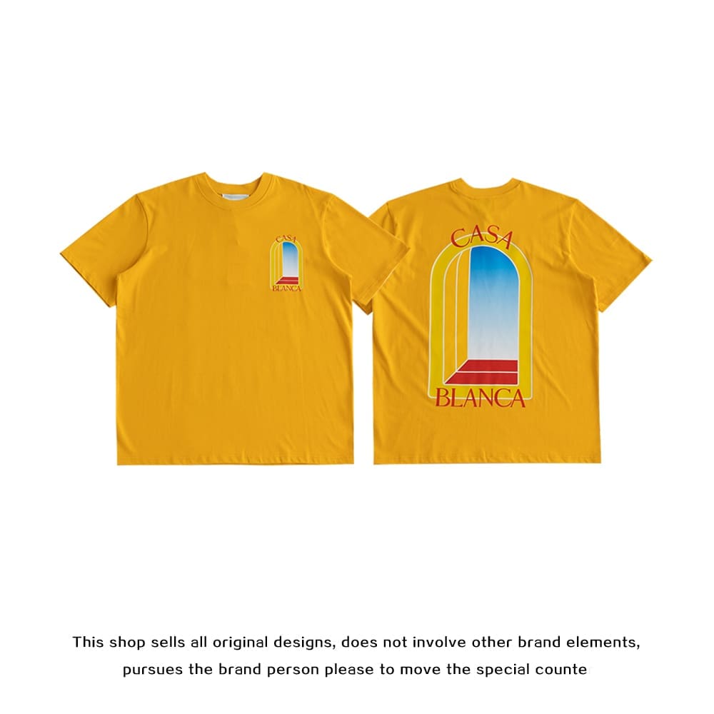 FOG Amiri Casablanca Printed Loose Crew Neck T-Shirt High Street Style