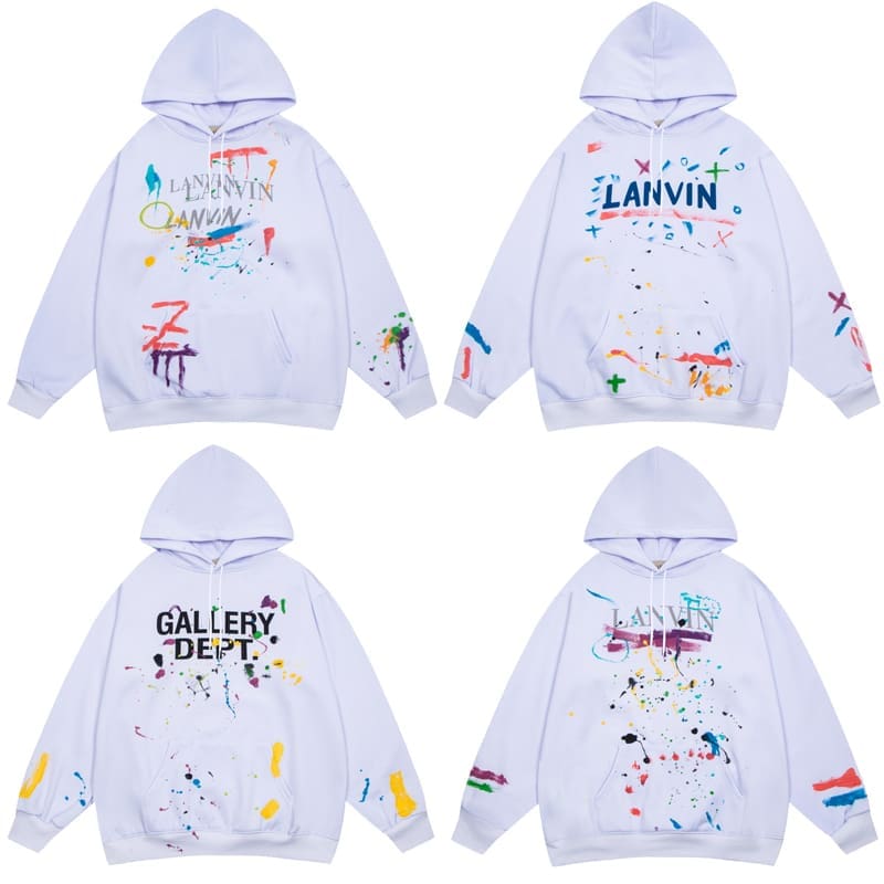Gallery Dept Graffiti Fleece-Lined Pullover Hoodie for Men and Women