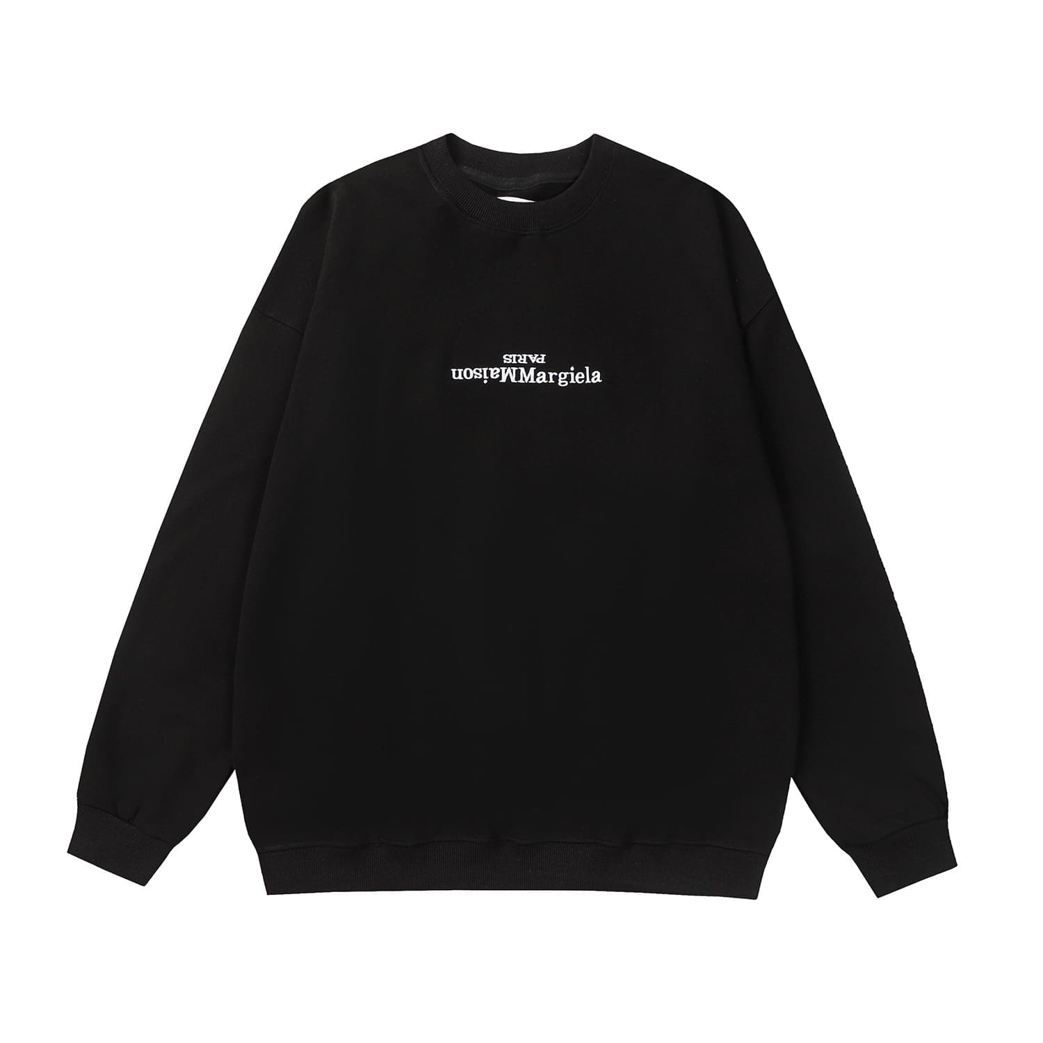 ma*s*n Ma*i*la mm6 embroidered letter crew neck pullover for men and women