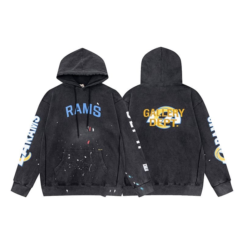 Gallery Dept Hand-Painted Graffiti Loose Hooded Sweater
