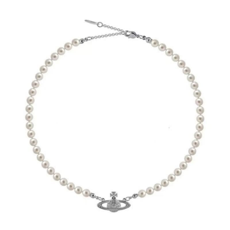 Vivienne Westwood Saturn Pearl Necklace Empress Dowager Pin Pearl Necklace