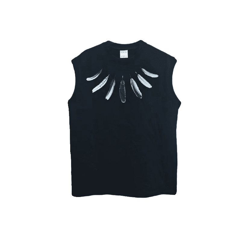 Marcelo Burlon MB wings feather T-shirt vest men’s sleeveless