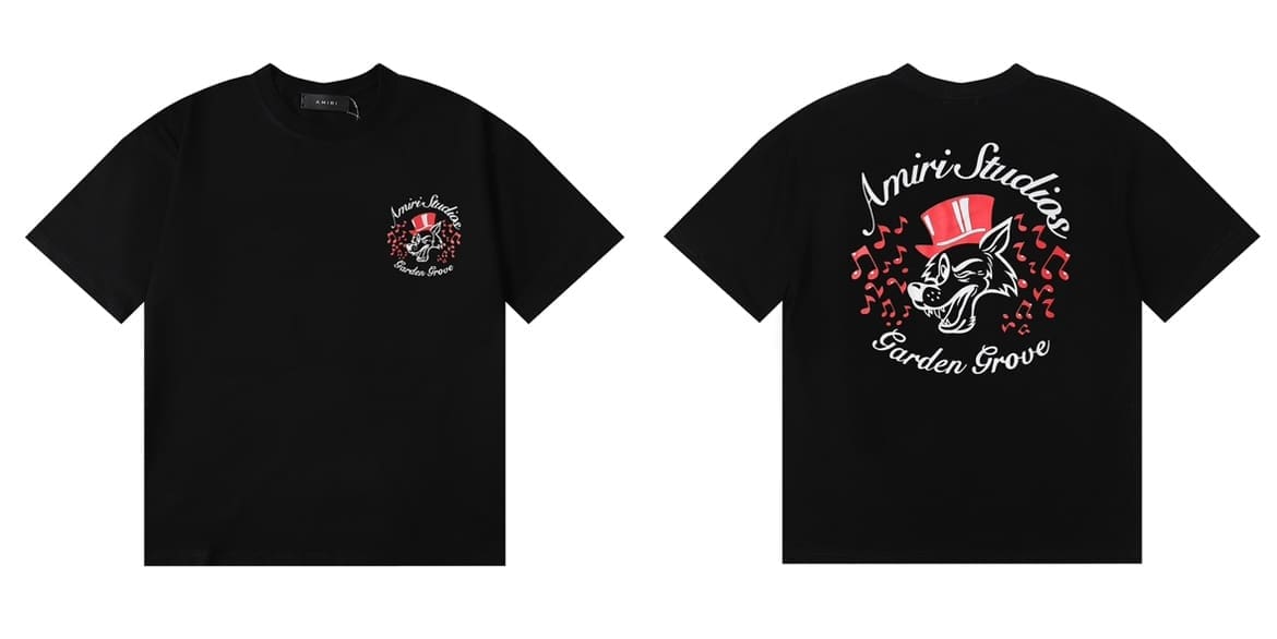 Amiri Fashion Solid Color High Street T-Shirt Retro Loose Fit A