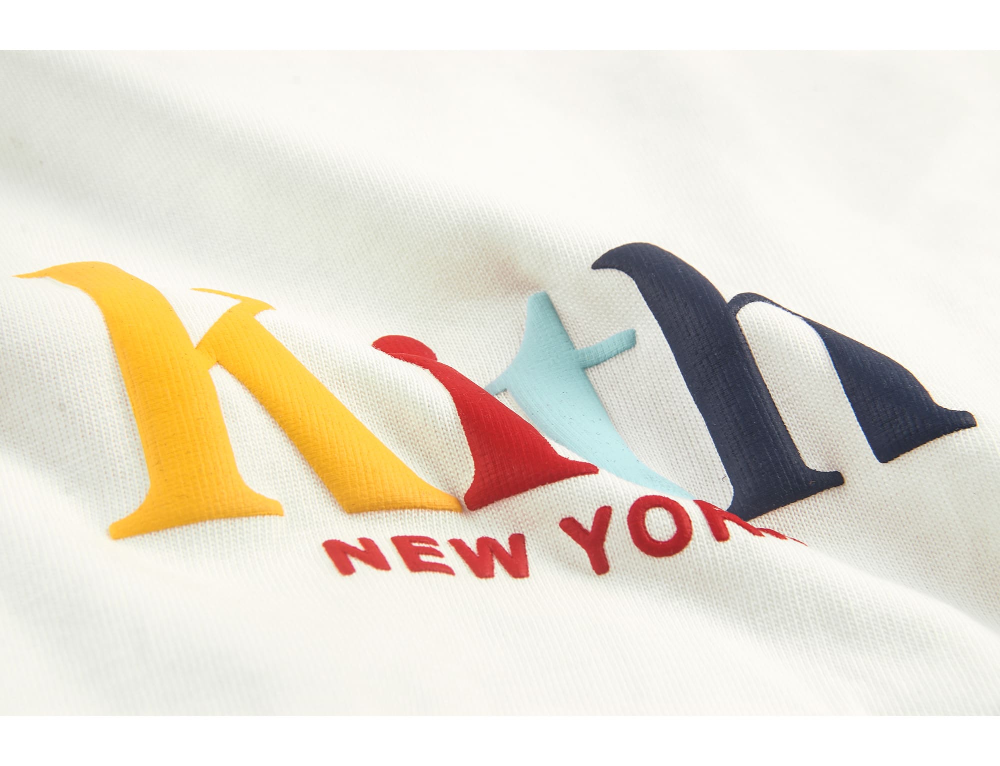 KITH three-dimensional foam logo long-sleeved T-shirt men’s and women’s autumn and winter new solid color pullover couple’s bottoming shirt