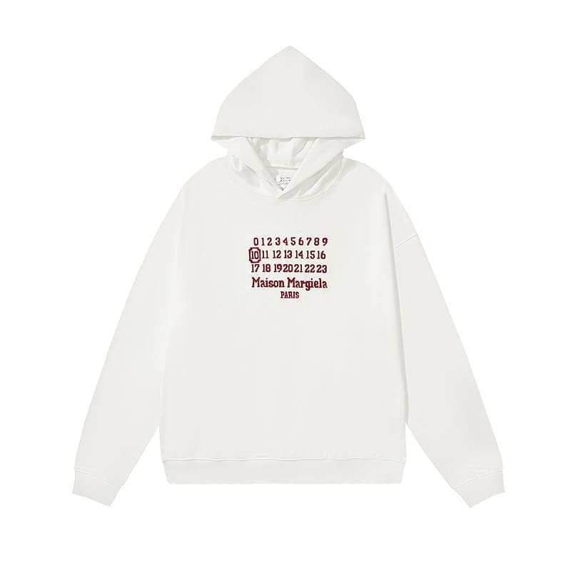 ma*s*n Ma*i*la mm6 embroidered digital hoodie for men and women