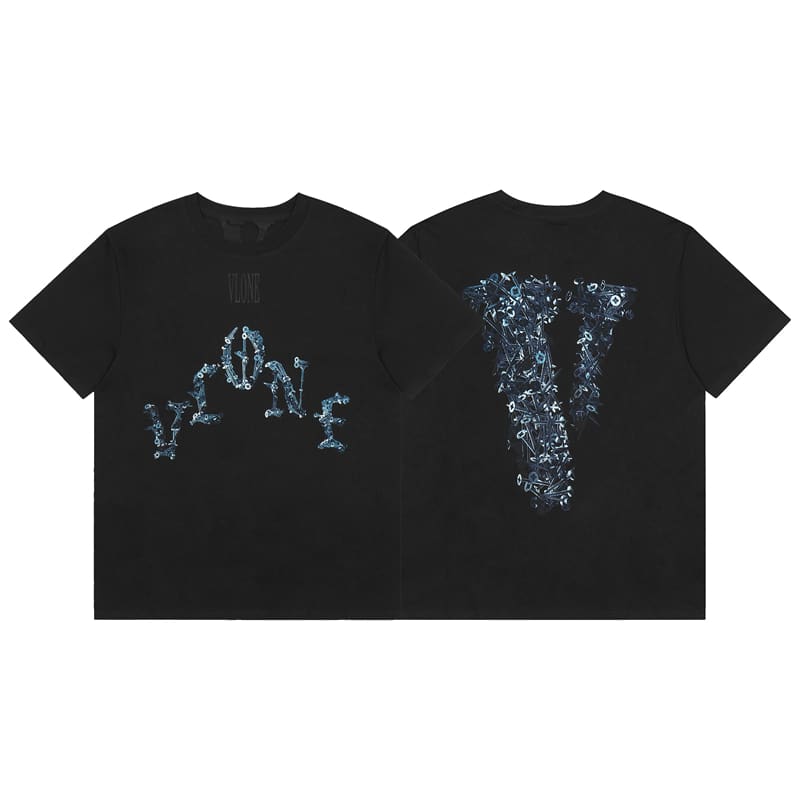 VLONE Large V Short Sleeve High Street T-Shirt Men and Women Summer Style