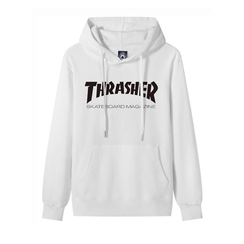 thrasher flame letter hooded sweater loose casual pure cotton coat