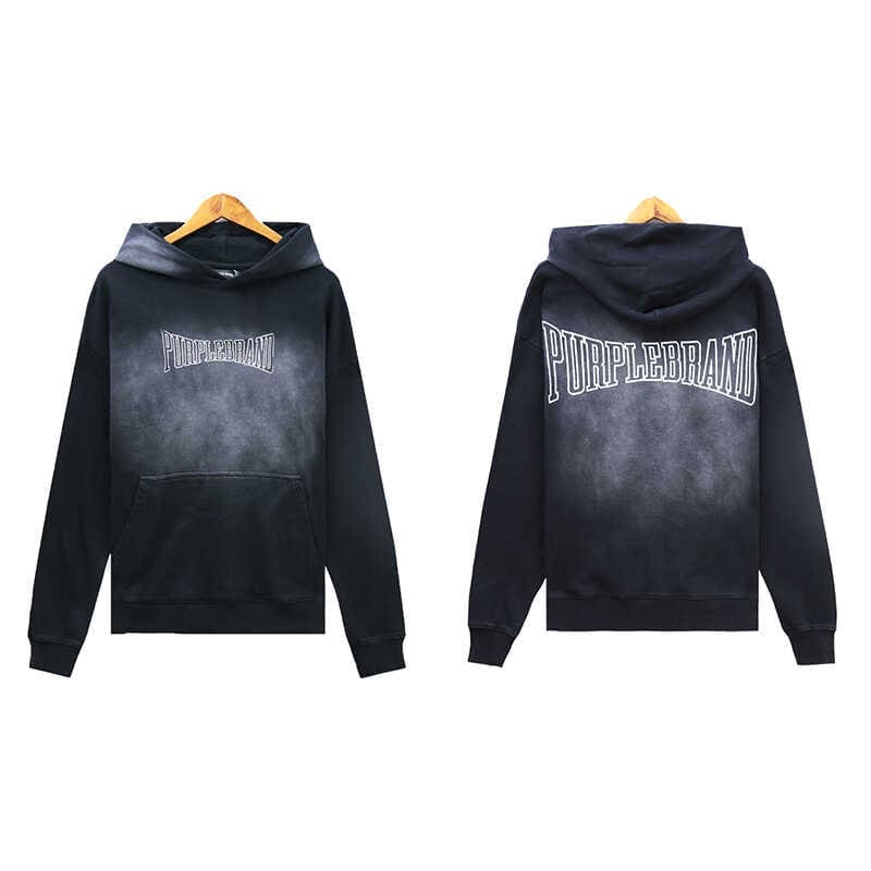 pu*re b*and hooded sweater distressed logo print washed hoodie