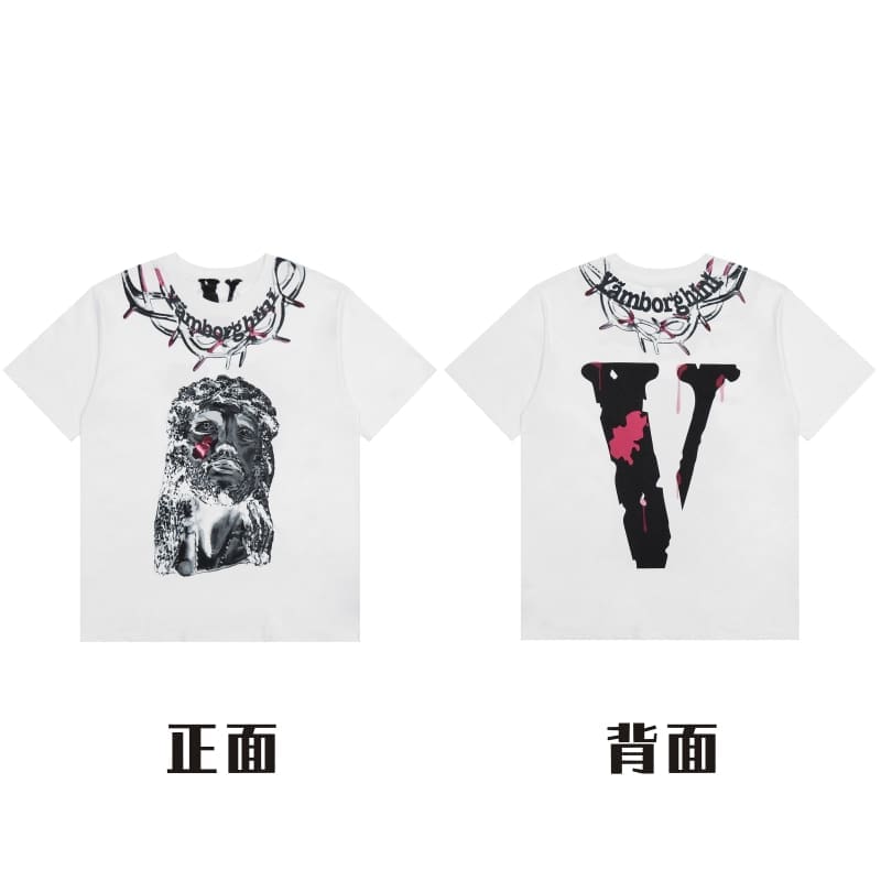 VLONE Large V Short Sleeve T-Shirt High Street Spring Summer Casual Wear