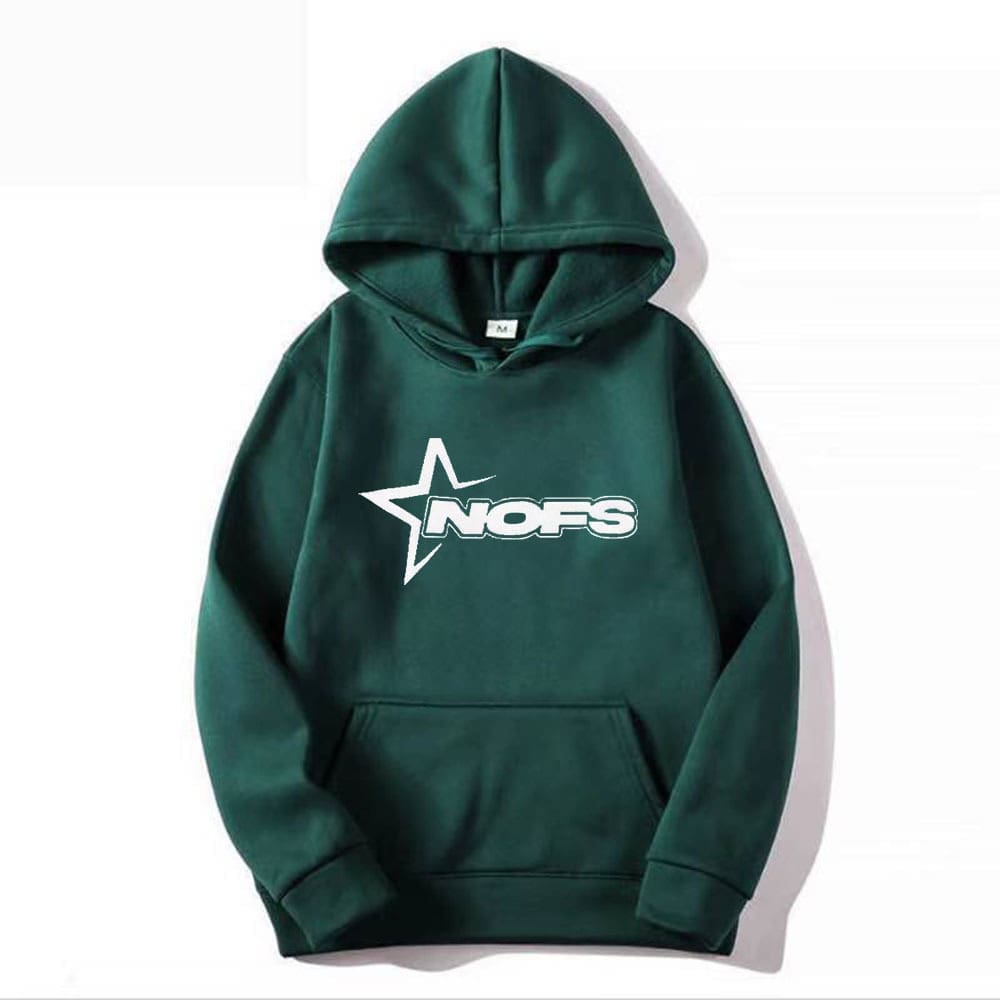 NOFS Letter Nofs Hoodie Gothic Punk Rock Pullover for Men and Women